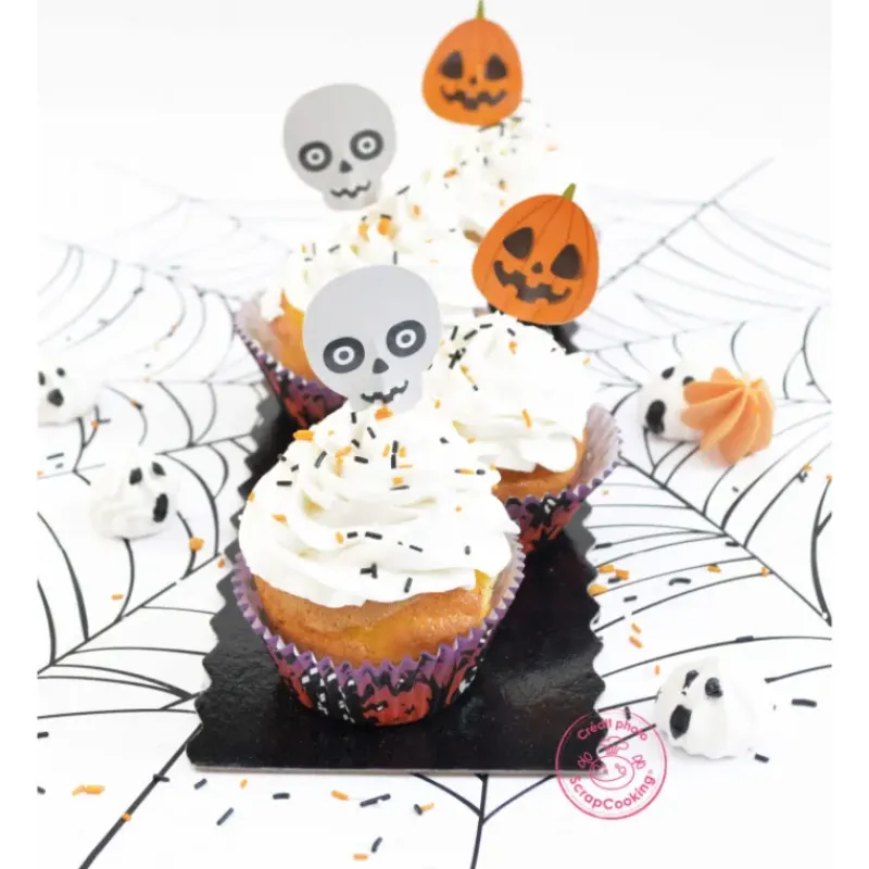 Moules En Papier*SCRAPCOOKING 24 Caissettes Cupcake + 24 Cake Toppers Halloween