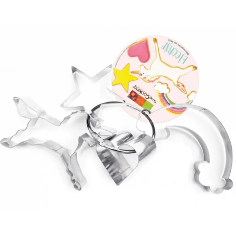 Emporte Pièce - Découpoir Pâtisserie*SCRAPCOOKING 4 Découpoirs Thème Licorne Inox