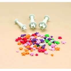 Emporte Pièce - Découpoir Pâtisserie*FLORENSUC 3 Emporte-Pièces Etoiles à Poussoir