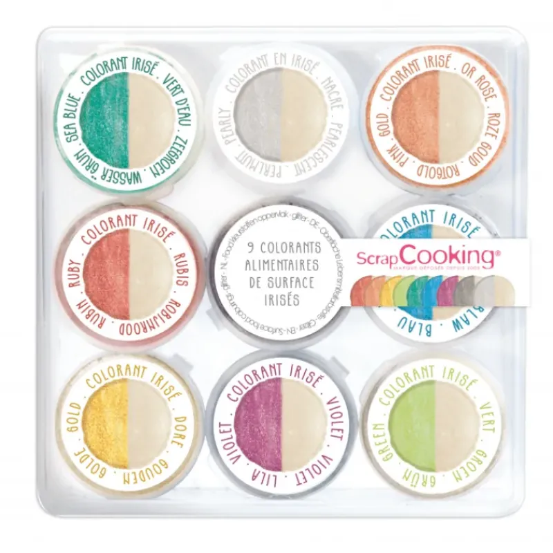 Colorants Alimentaires*SCRAPCOOKING 9 Mini Colorants Irisés 9 x 1,5 g