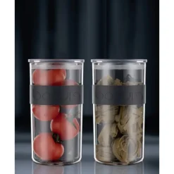 Conservation*BODUM Bocal Plastique 2 L avec Couvercle (x2) PRESSO