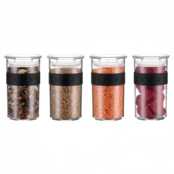 Conservation*BODUM Bocal Plastique 250 ml avec Couvercle (x4) PRESSO