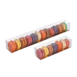 Emballage Alimentaire*MALLARD FERRIERE Boîte 6 Macarons Transparente Fond Or 18 cm