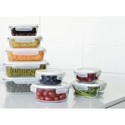 Plat De Cuisson|Conservation*PEBBLY Boîte de Conservation en Verre Rond 400 ml