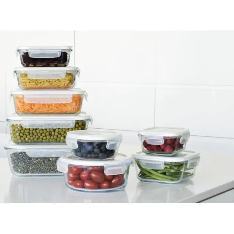 Plat De Cuisson|Conservation*PEBBLY Boîte de Conservation en Verre Rond 400 ml