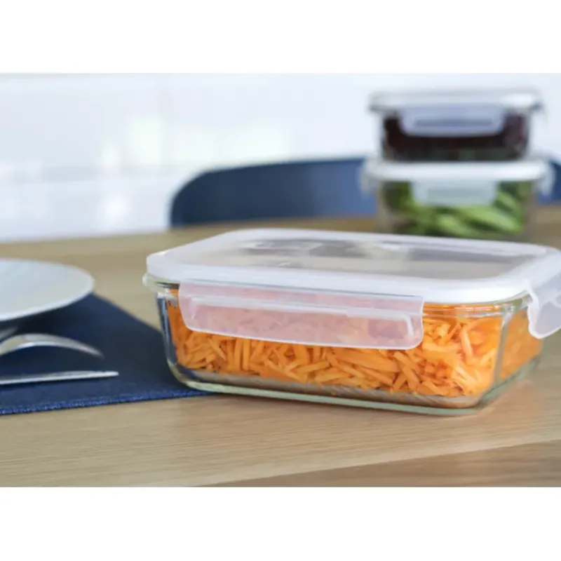 Plat De Cuisson|Conservation*PEBBLY Boîte de Conservation en Verre Rectangle 1 L