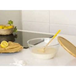 Plat De Cuisson|Conservation*PEBBLY Boîte de Conservation en Verre et Bambou Rond 2,6 L