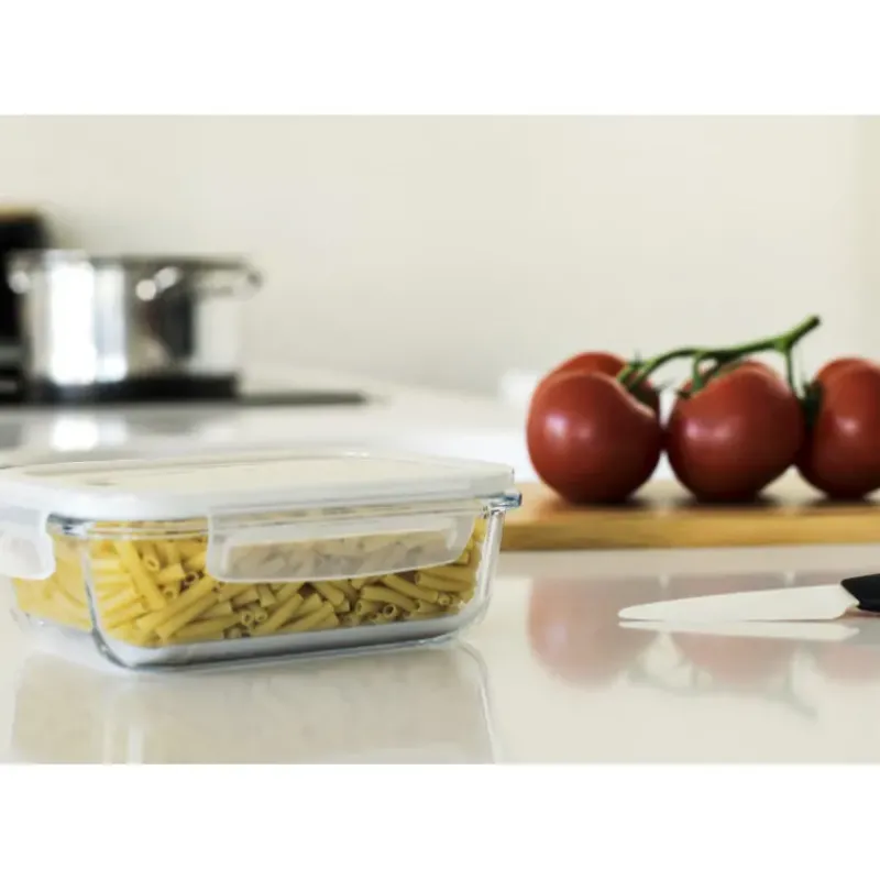 Plat De Cuisson|Conservation*PEBBLY Boîte de Conservation en Verre Rectangle 650 ml