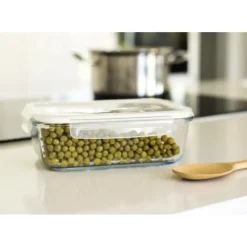 Plat De Cuisson|Conservation*PEBBLY Boîte de Conservation en Verre Rectangle 1,5 L