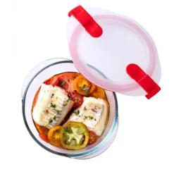 Conservation*PYREX Boîte de Conservation en Verre Ronde 20 cm 1,1 L Cook & Heat
