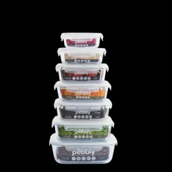 Plat De Cuisson|Conservation*PEBBLY Boîte de Conservation en Verre Rectangle 1,2 L