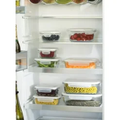 Plat De Cuisson|Conservation*PEBBLY Boîte de Conservation en Verre Rectangle 1,2 L