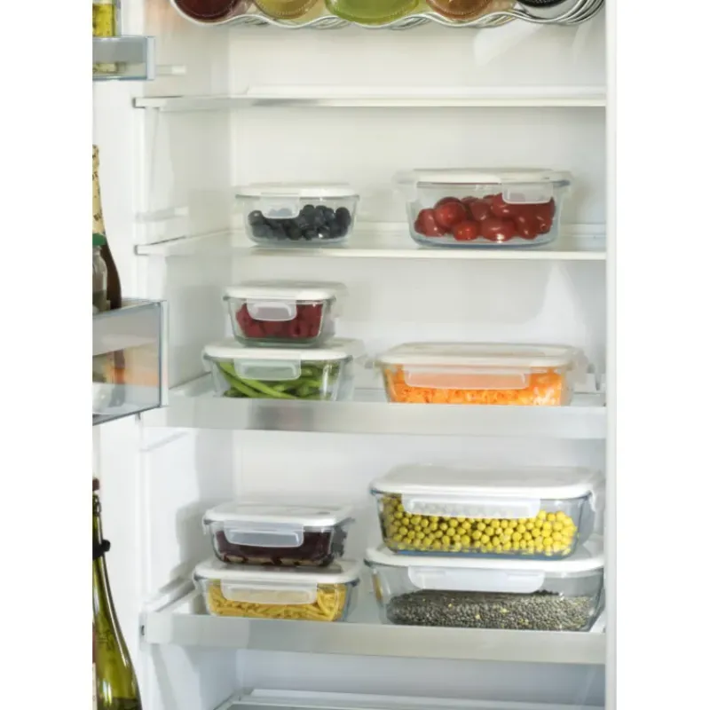 Plat De Cuisson|Conservation*PEBBLY Boîte de Conservation en Verre Rectangle 1,2 L