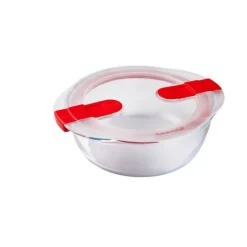 Conservation*PYREX Boîte de Conservation en Verre Ronde 26 cm 2,3 L Cook & Heat