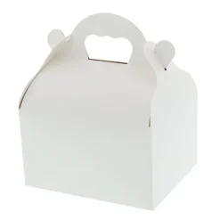 Emballage Alimentaire*CUISINEADDICT Boîte Pâtissière Blanche avec Poignées - 20 x 18 x H 7 cm - (x50)