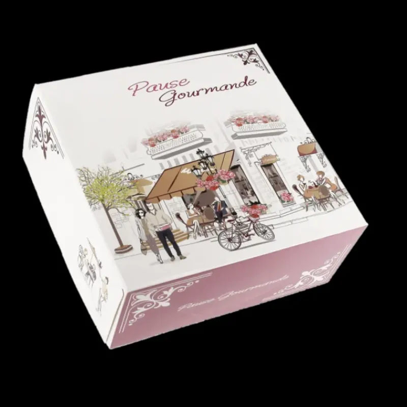 Emballage Alimentaire*CUISINEADDICT Boîte pâtissière Pause Gourmande 18 x H 8 cm - (x50)