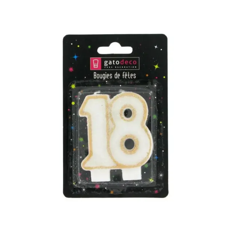 Décoration Gâteau*GATODECO Bougie Anniversaire 18 ans Gatodéco