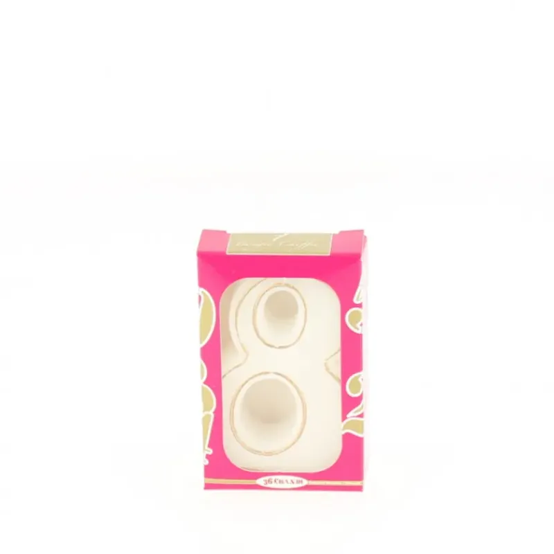 Décoration Gâteau*CUISINEADDICT Bougie anniversaire chiffre 8 blanche avec filet doré