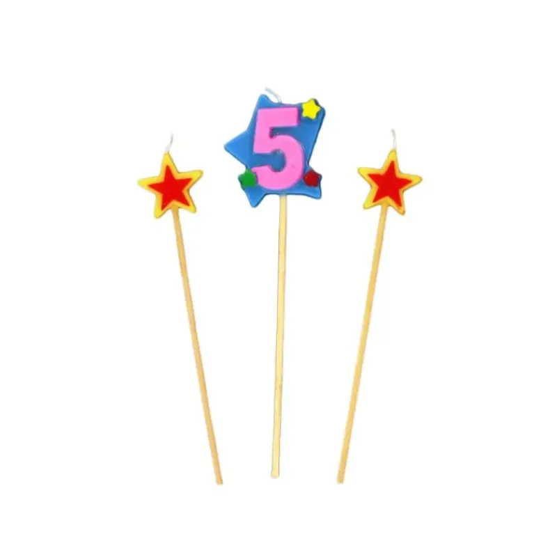 Décoration Gâteau*GATODECO Bougie Chiffre 5 avec 2 bougies étoiles Gatodéco