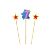 Décoration Gâteau*GATODECO Bougie Chiffre 7 avec 2 bougies étoiles Gatodéco