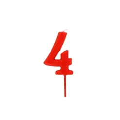 Décoration Gâteau*GATODECO Bougie Chiffre 4 Rouge Gatodéco