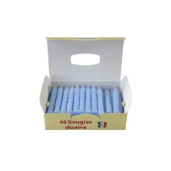 Décoration Gâteau*CUISINEADDICT Bougies d'anniversaire torsadées bleues (x48)