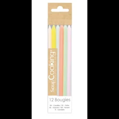 Décoration Gâteau*SCRAPCOOKING Bougies Longues Pastel 12 cm (x12)