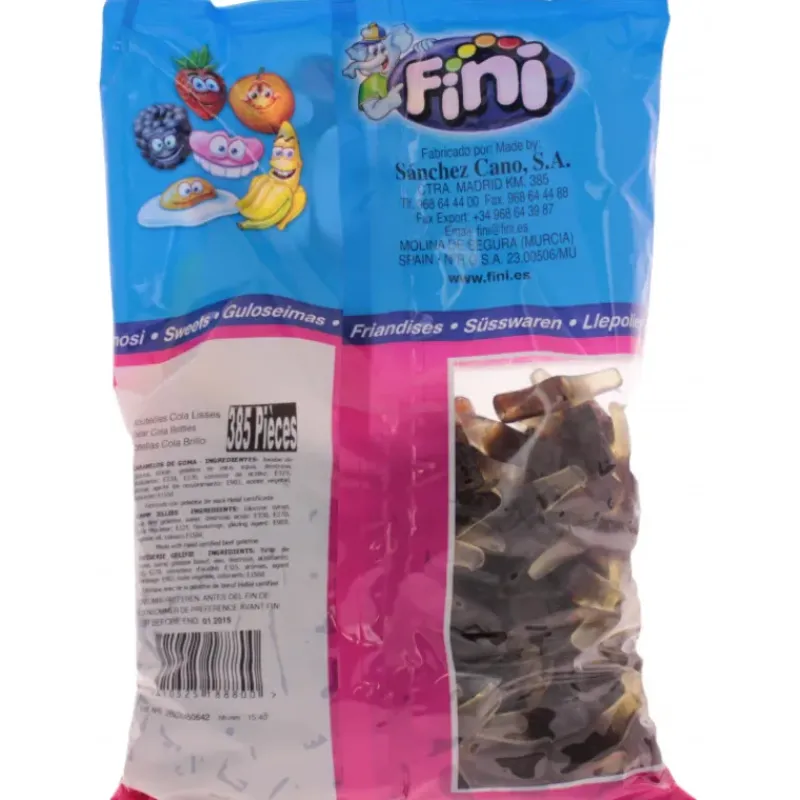 Confiserie*FINI Bouteilles Cola Lisses x 385 - Bonbons Halal