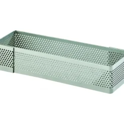 Cercle À Patisserie*MALLARD FERRIERE Cadre à Tarte Rectangle Inox Perforé 12x4 cm H.2 cm