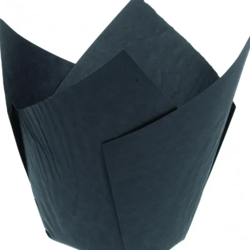 Moules En Papier*NORDIA Caissettes en Papier Tulipcup Noir Ø 5 cm H 8 cm