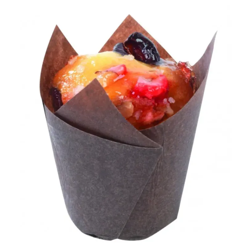 Moules En Papier*NORDIA Caissettes en Papier Tulipcup Brun Ø 5 cm H 8 cm