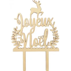 Décoration Gâteau*SCRAPCOOKING Cake Topper Bois Joyeux Noël 13cm