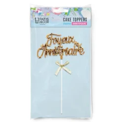 Décoration Gâteau*PATISDECOR Cake Topper Joyeux Anniversaire Doré Patisdécor