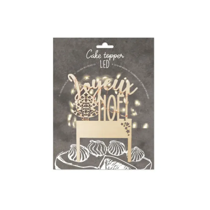 Décoration Gâteau*SCRAPCOOKING Cake Topper Joyeux Noël Led