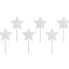 Décoration Gâteau*PARTYDECO Cake Toppers Étoiles Argent (x6)