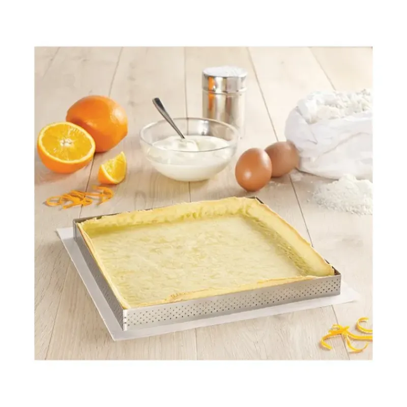 Cercle À Patisserie*DE BUYER Carré perforé L. 20 cm de L'école Valrhona par