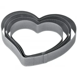Cercle À Patisserie*PAVONI Cercle à Entremets Coeur Inox Micro-perforé 18 x 17 cm x H 3,5 cm
