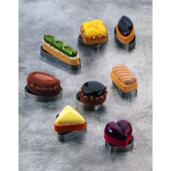 Cercle À Patisserie*PAVONI Cercle à Tarte Triangle Inox Micro-perforé 8,5 x 7,5 cm x H 2 cm