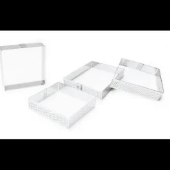 Cercle À Patisserie*SCRAPCOOKING Cercles à Tarte Individuels Perforés Carrés 8 cm (x4)
