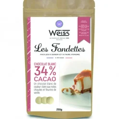 Chocolat De Couverture*WEISS Chocolat Blanc 34% Fondettes 250g