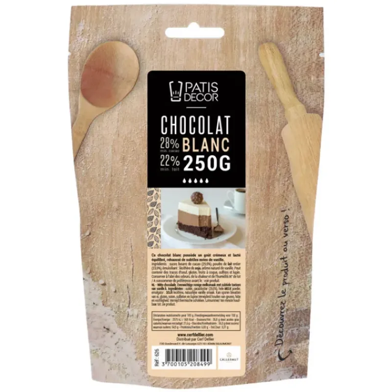 Chocolat De Couverture*PATISDECOR Chocolat Blanc 250 g Patisdécor