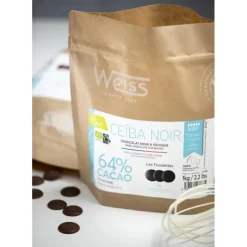 Produits Bio|Chocolat De Couverture*WEISS Chocolat Noir Bio 64% Ceïba 1 kg