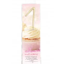 Décoration Gâteau*SCRAPCOOKING Cierge Magique Or 17,5 cm Chiffre 1