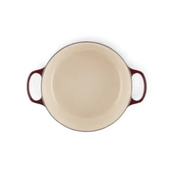 Cocotte En Fonte*LE CREUSET Cocotte en Fonte Ronde 28 cm Garnet Bouton Doré Signature