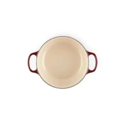 Cocotte En Fonte*LE CREUSET Cocotte en Fonte Ronde 20 cm Garnet Bouton Doré Signature