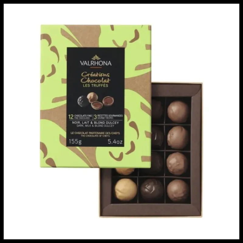 Chocolats À Offrir|Confiserie*VALRHONA Coffret 12 Truffes Enrobage Chocolat 150 g