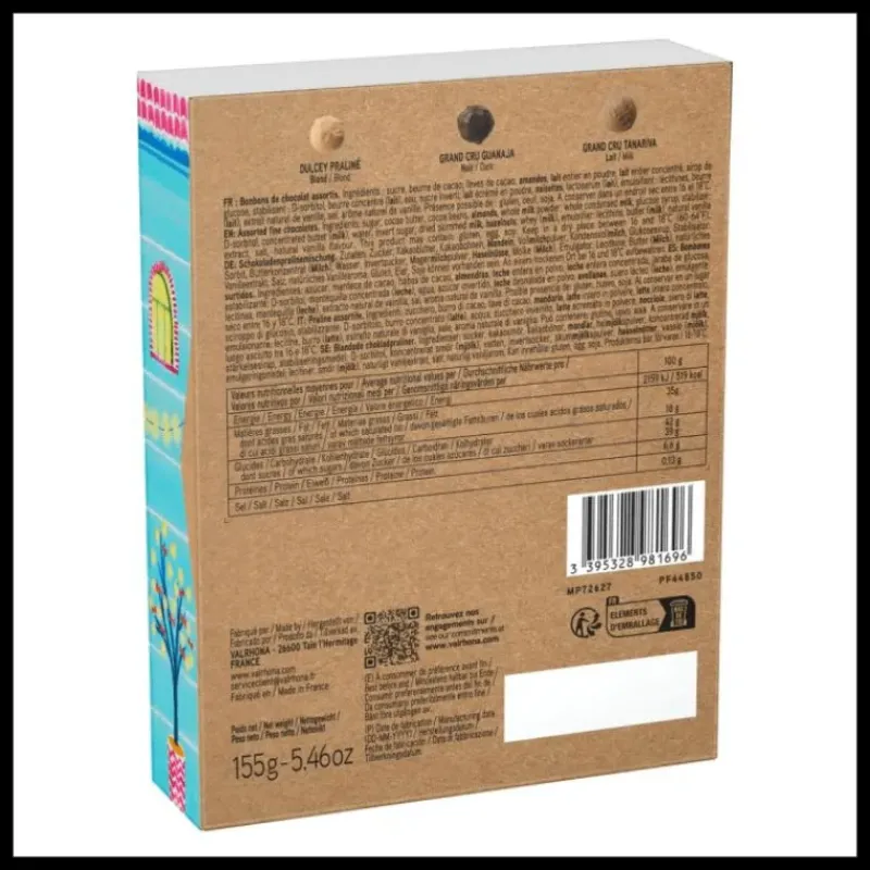 Chocolats À Offrir*VALRHONA Coffret 12 Truffes Noël Enrobage Chocolat 155 g