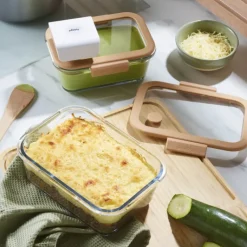 Conservation*PEBBLY Coffret de 2 Boîtes de Conservation en Verre et Pompe de Mise Sous-Vide