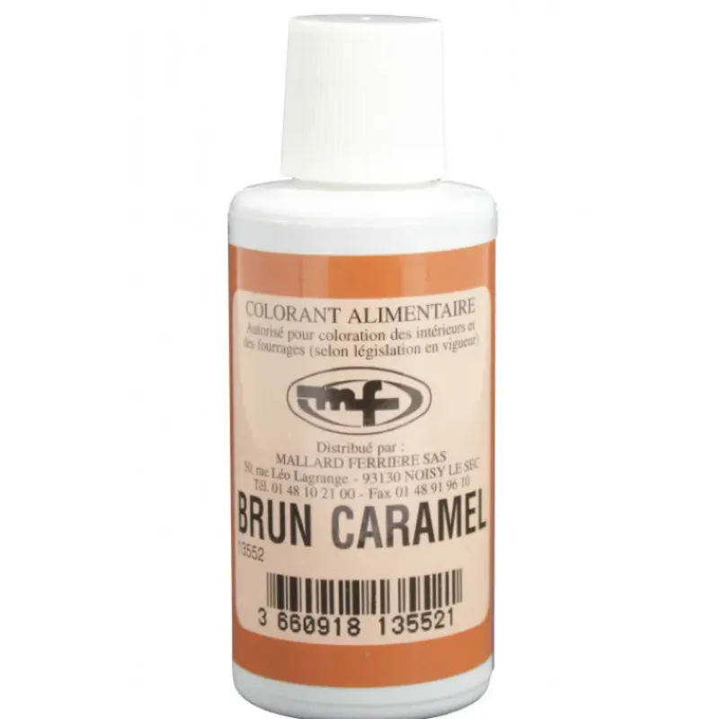 Colorants Alimentaires*MALLARD FERRIERE Colorant alimentaire Marron Brun Caramel E102/E129/E151 Liquide 100ml