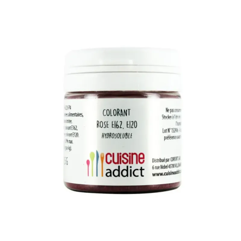 Colorants Alimentaires*CUISINEADDICT Colorant alimentaire Rose E162/E120 Poudre Hydrosoluble 25 g
